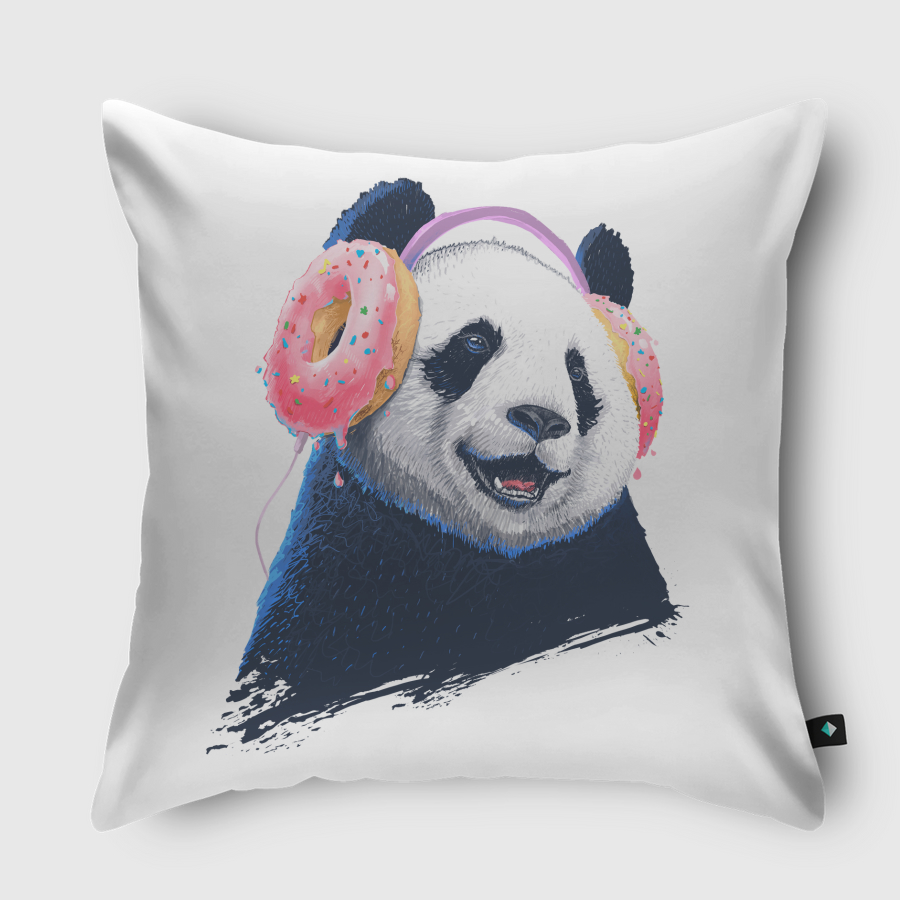 Panda in headphones