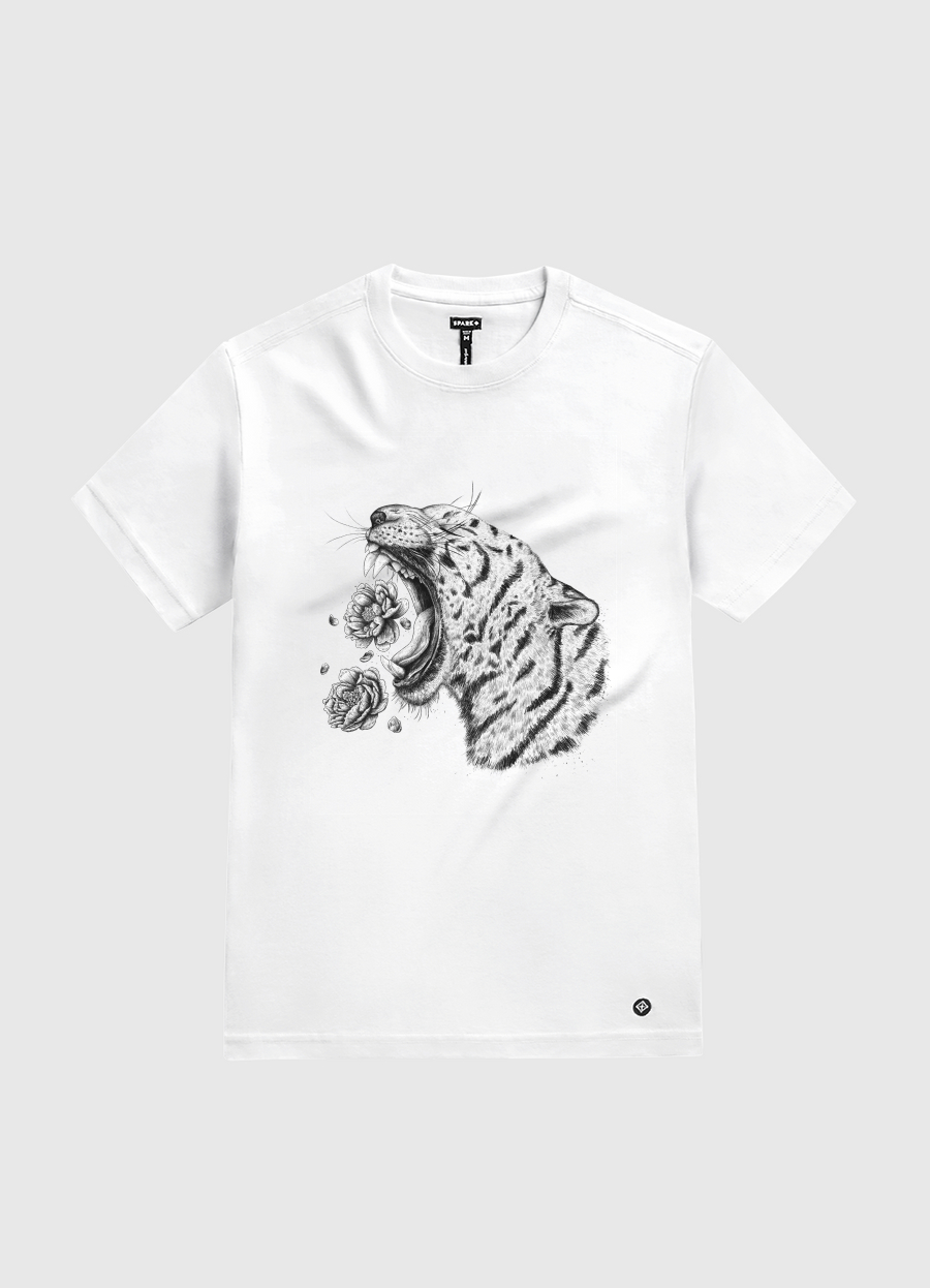 Tiger with flowers