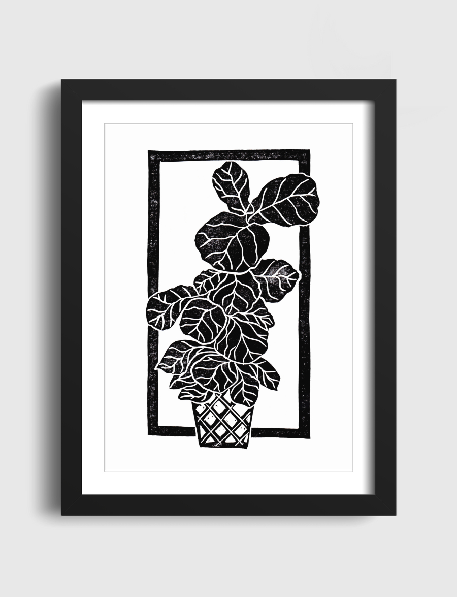 Fiddle Leaf Fig Blockprint