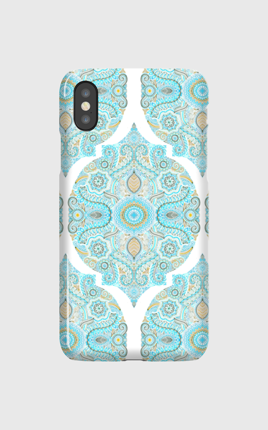 Aqua & Tan Doodle Pattern
