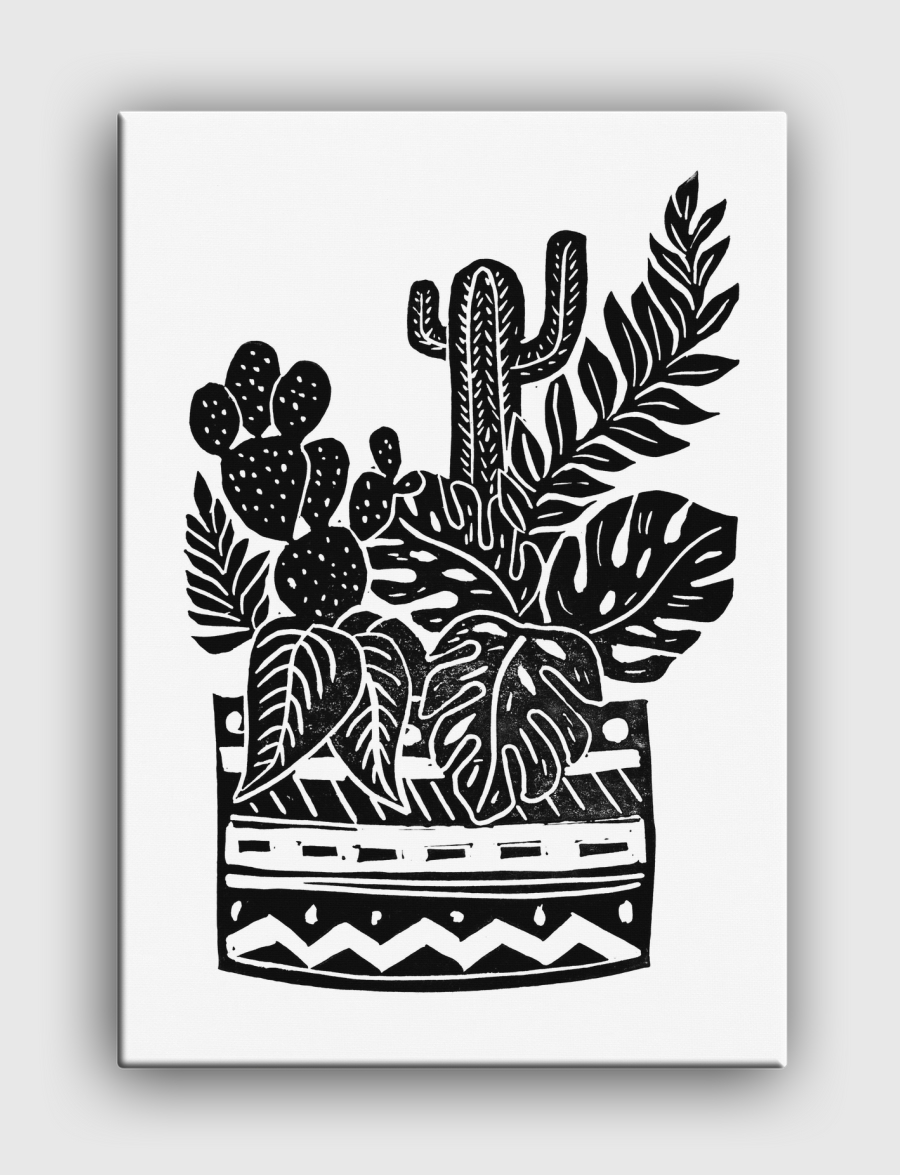 Botanical Pot Blockprint