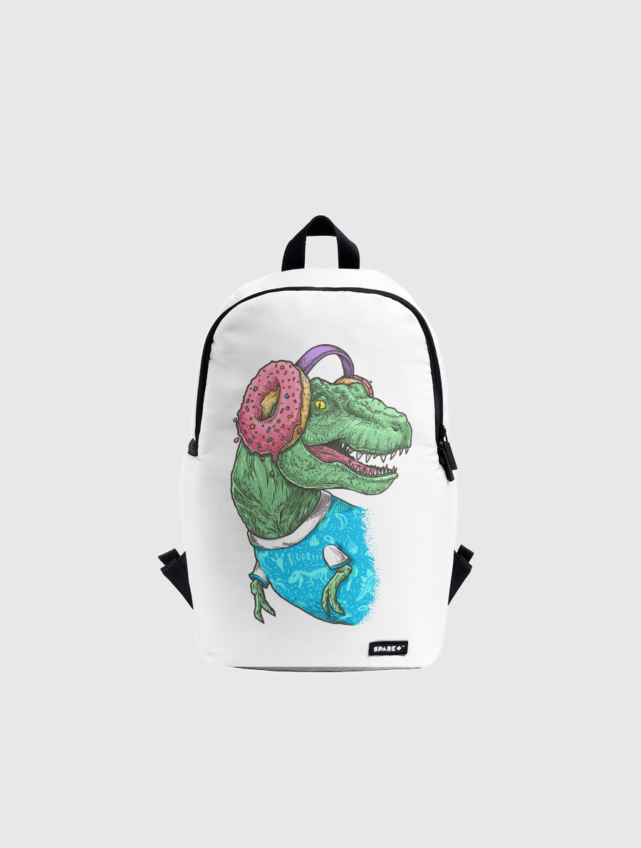 T-rex with headphones
