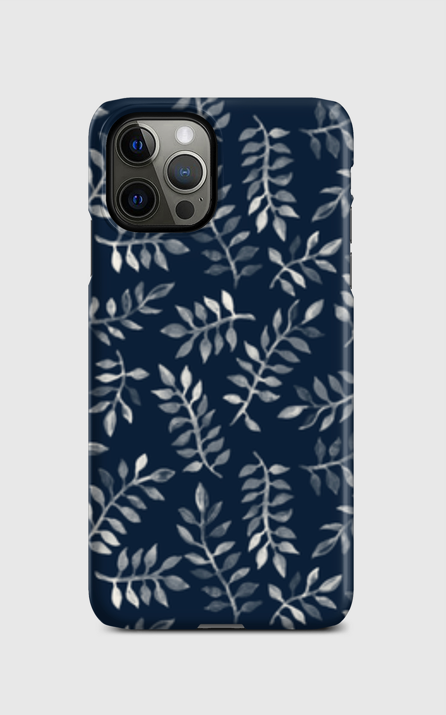 White Leaves on Navy