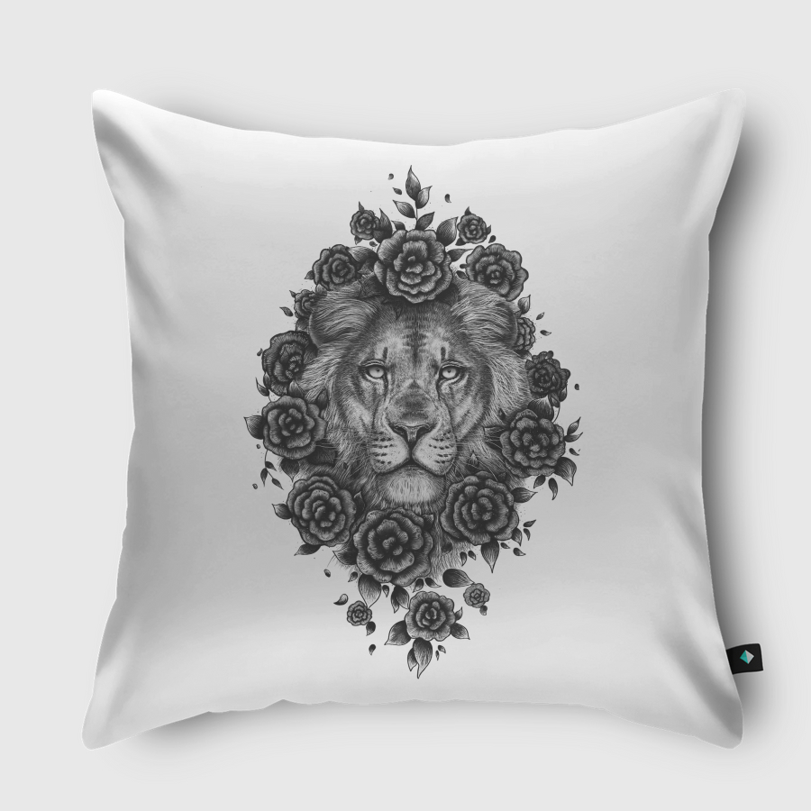 Lion in flowers