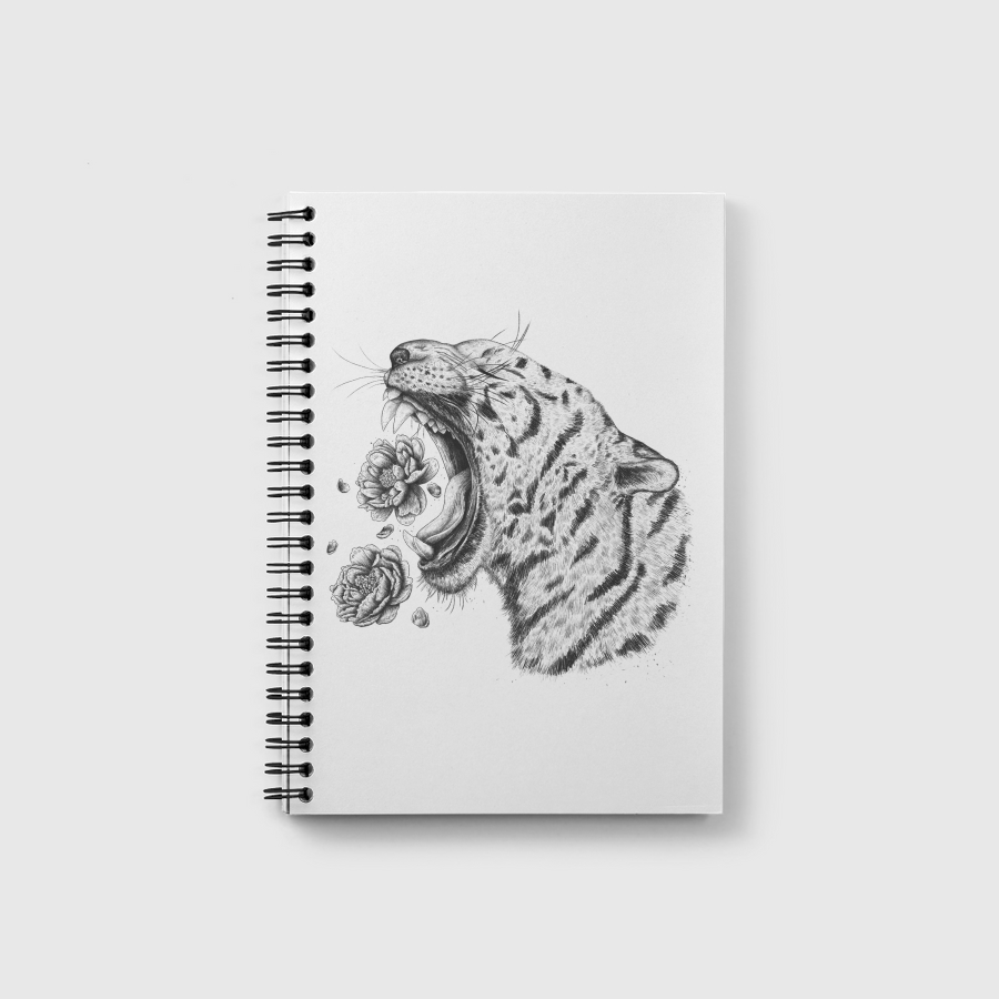 Tiger with flowers