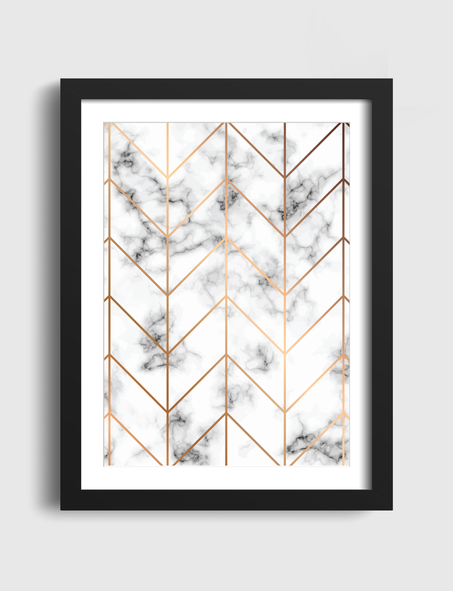 Marble and golden chevron