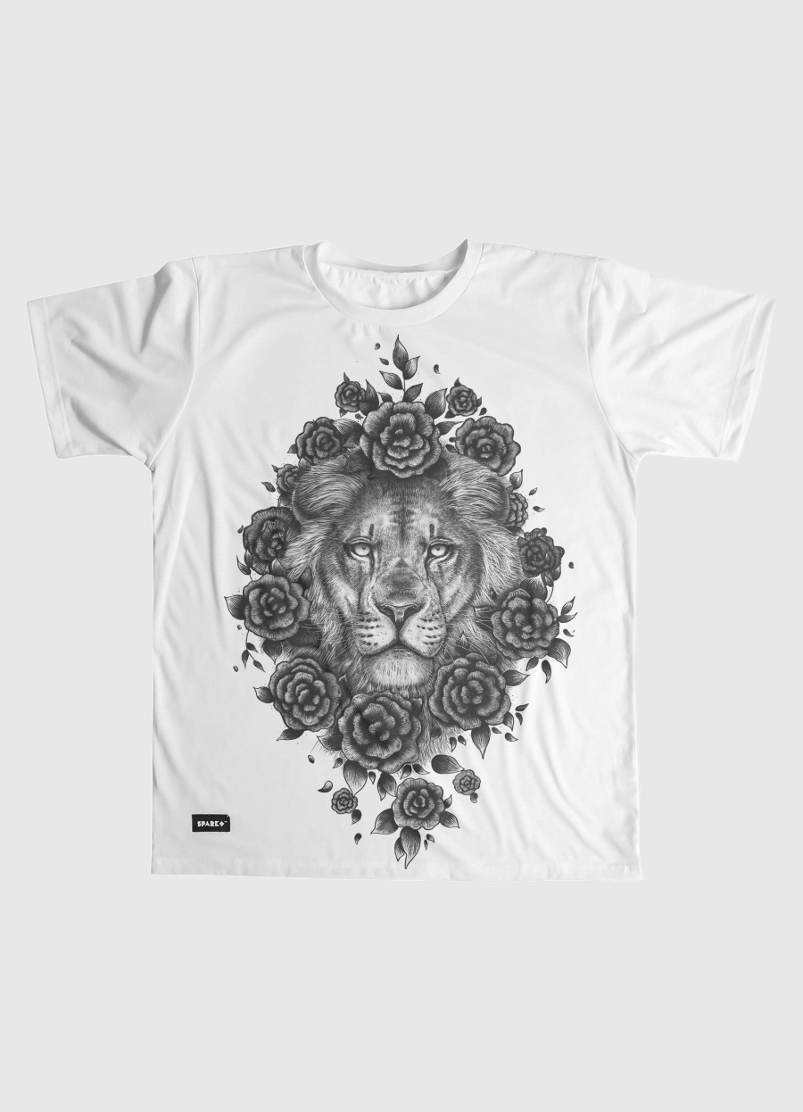 Lion in flowers
