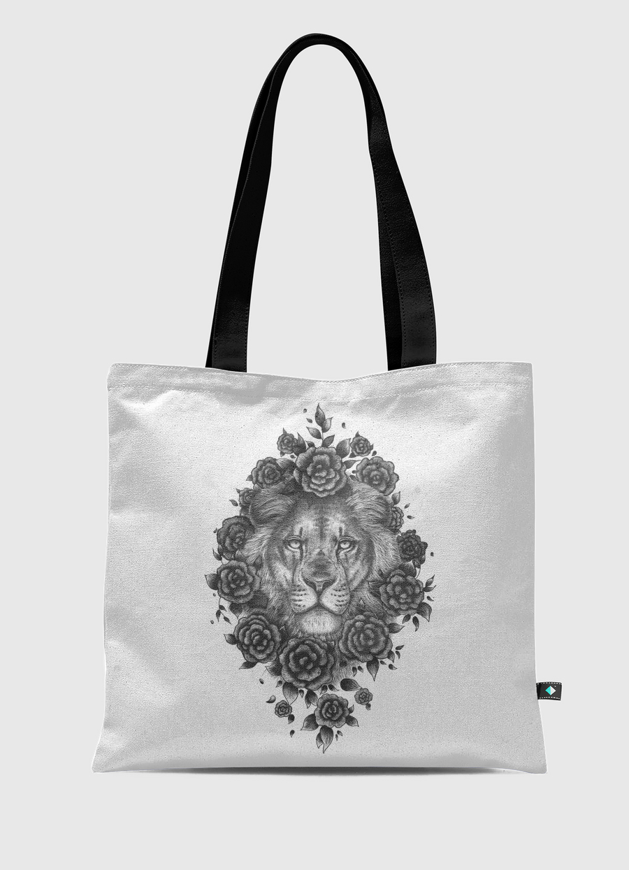 Lion in flowers