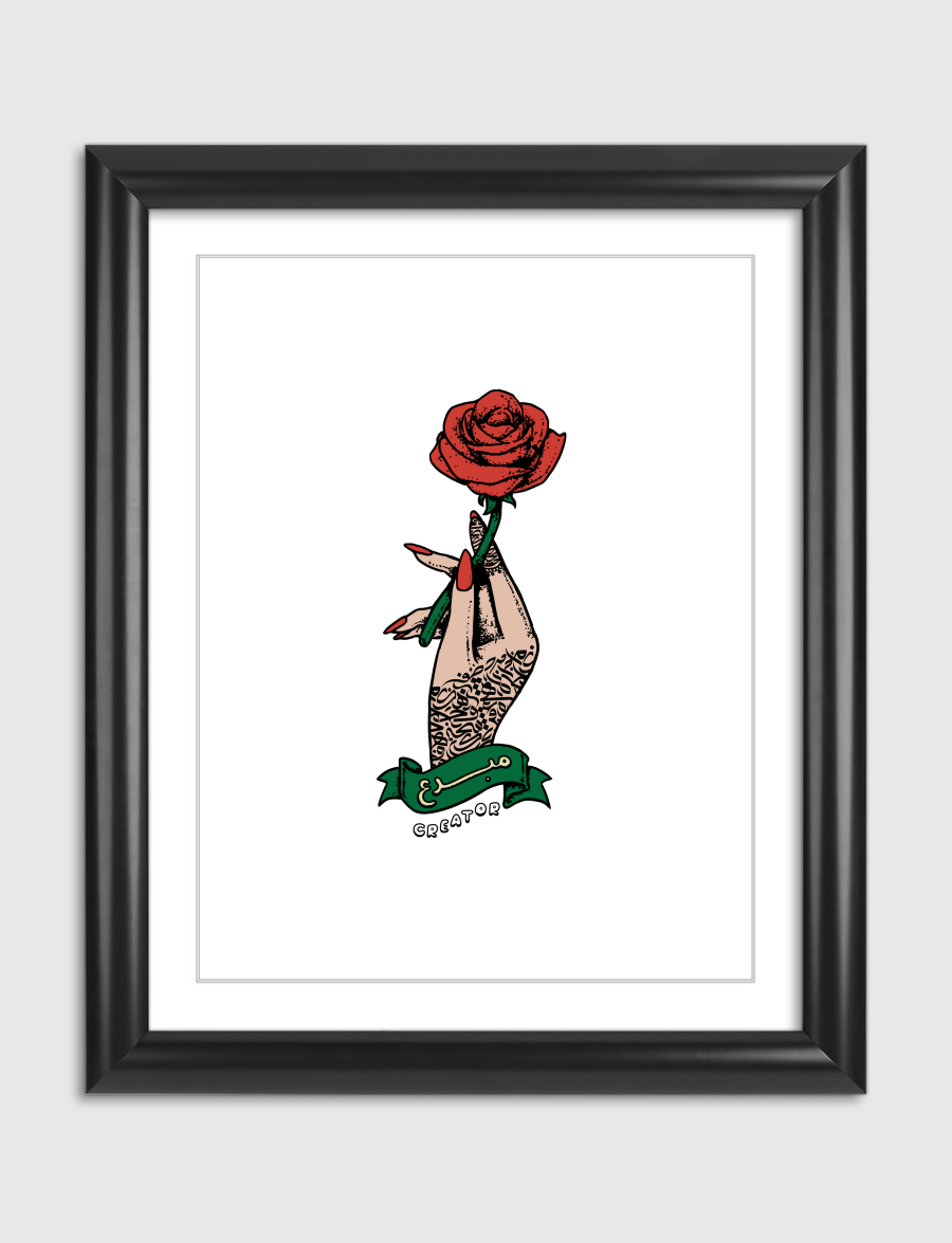 Calligraphy & Roses