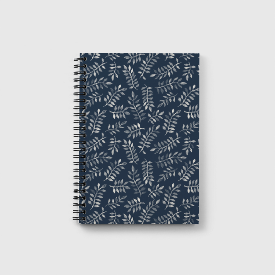 White Leaves on Navy