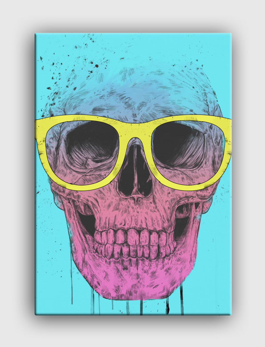 Pop art skull with glasses